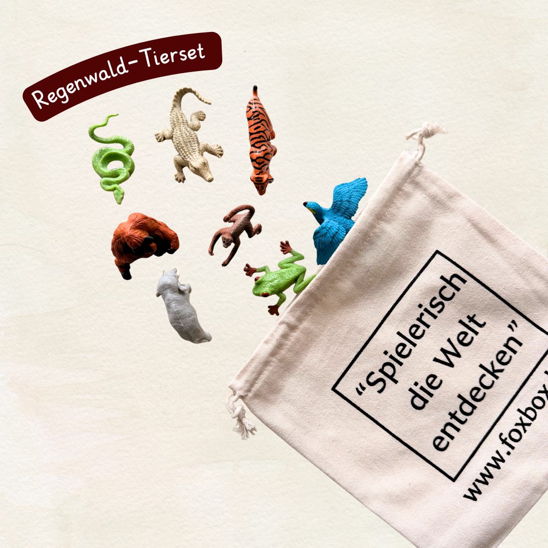 Regenwald-Tierset zum Spielen und Zuordnen